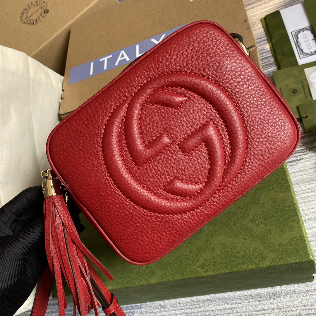 Gucci Soho Small Leather Disco Bag Shoulder Bag Red